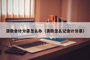 贷款会计分录怎么办（贷款怎么记会计分录）