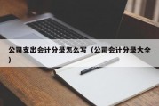 公司支出会计分录怎么写（公司会计分录大全）