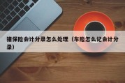 猪保险会计分录怎么处理（车险怎么记会计分录）