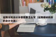 延期交税会计分录摘要怎么写（延期缴纳税款的会计分录）