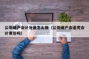公司破产会计分录怎么做（公司破产会追究会计责任吗）