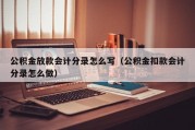 公积金放款会计分录怎么写（公积金扣款会计分录怎么做）