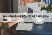 收入转盈余会计分录怎么写（收入转出是什么意思）