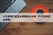 人力资源产品怎么样做会计分录（人力资源怎么做账）