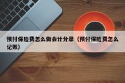 预付保险费怎么做会计分录（预付保险费怎么记账）