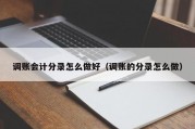 调账会计分录怎么做好（调账的分录怎么做）