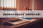 法院付款会计分录怎么写（付款的会计分录）