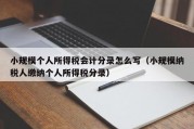 小规模个人所得税会计分录怎么写（小规模纳税人缴纳个人所得税分录）
