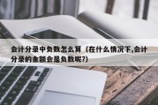 会计分录中负数怎么算（在什么情况下,会计分录的金额会是负数呢?）