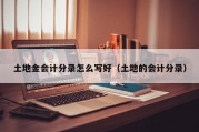 土地金会计分录怎么写好（土地的会计分录）