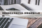 转账退回怎么写会计分录（转账退回是什么意思）