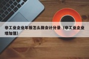非工业企业年报怎么做会计分录（非工业企业增加值）