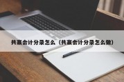 共赢会计分录怎么（共赢会计分录怎么做）