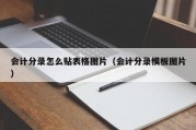 会计分录怎么贴表格图片（会计分录模板图片）