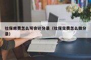 社保缴费怎么写会计分录（社保交费怎么做分录）