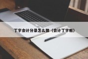 丁字会计分录怎么做（会计丁字帐）
