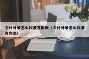 会计分录怎么找准方向表（会计分录怎么找准方向表）