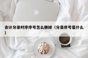 会计分录时序序号怎么删掉（分录序号是什么）
